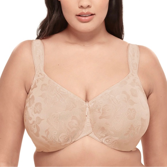 WACOAL 32G AWARENESS FULL FIGURE COVERAGE SEAMLESS NUDE Underwire Lace BRA $65 - Picture 1 of 12